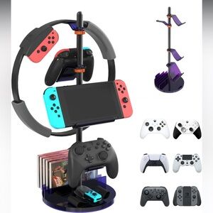 Headphone Stand & Dual Controller Holder PS5 Xbox Controller Switch PC